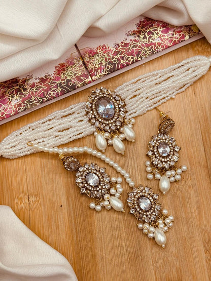 Azka Zirconia Guluband set N-1030-Golden