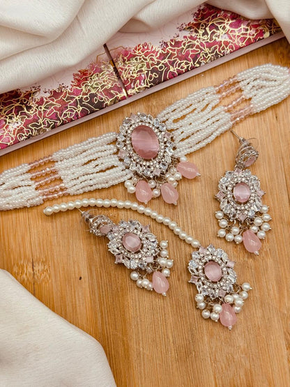 Azka Zirconia Guluband set N-1030-Silver