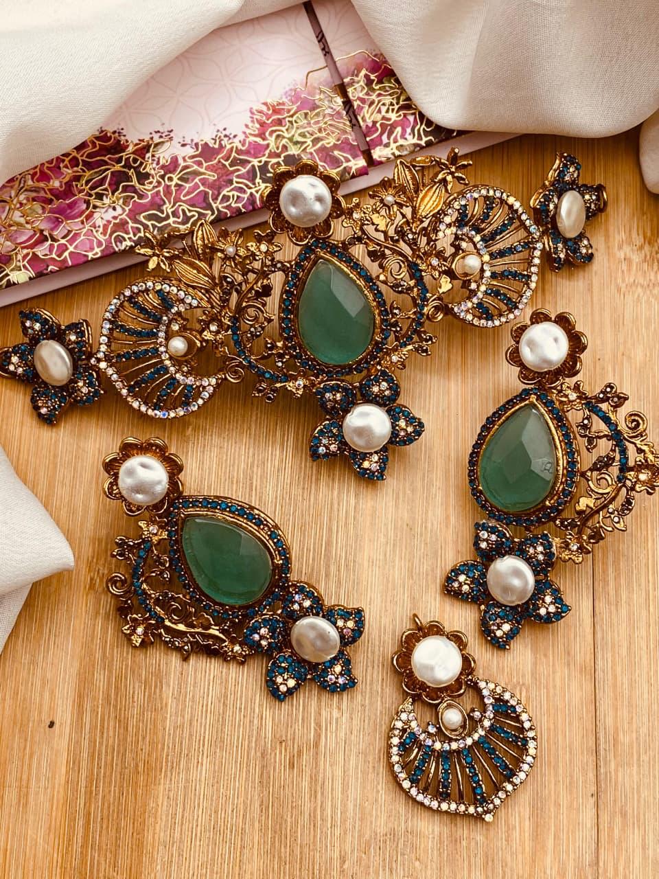 Turkish Chokar Necklace set N-1031
