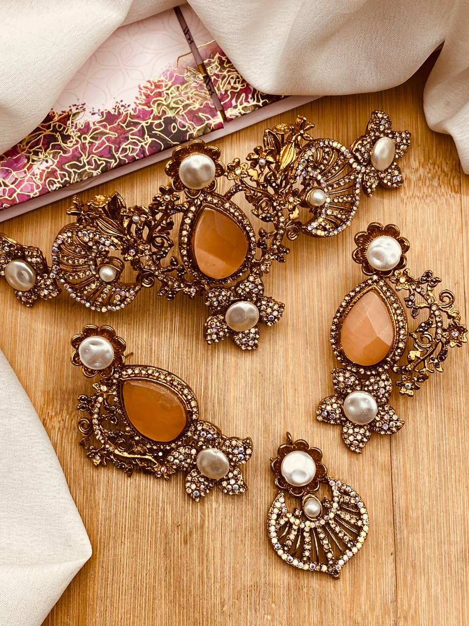 Turkish Chokar Necklace set N-1031