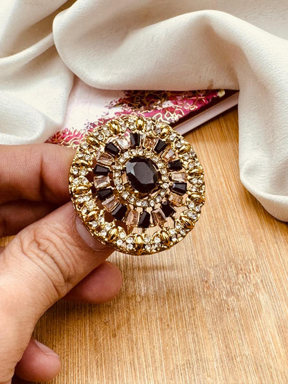 Turkish Round Adjustable Ring R-418