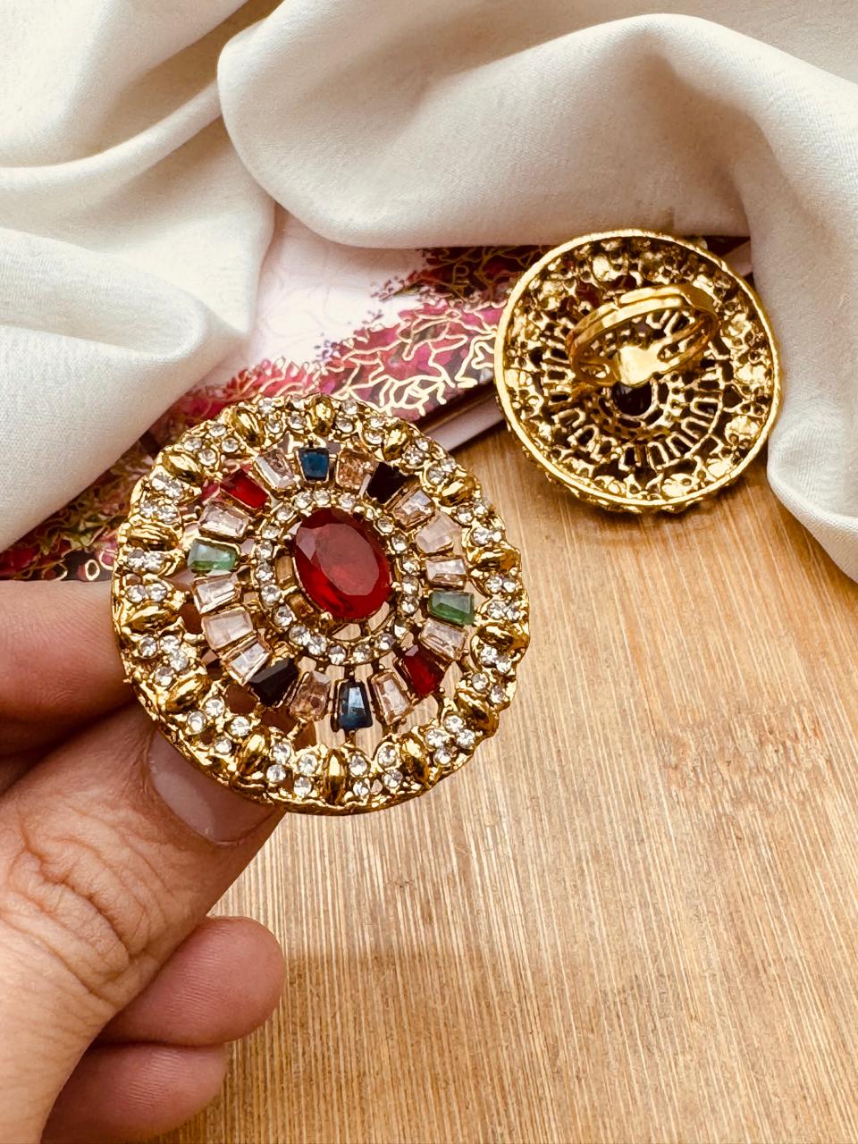 Turkish Round Adjustable Ring R-418