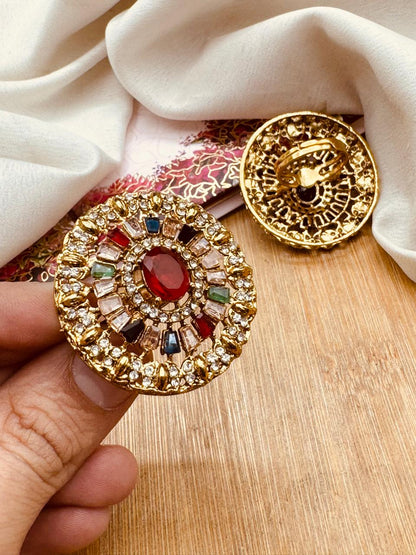 Turkish Round Adjustable Ring R-418