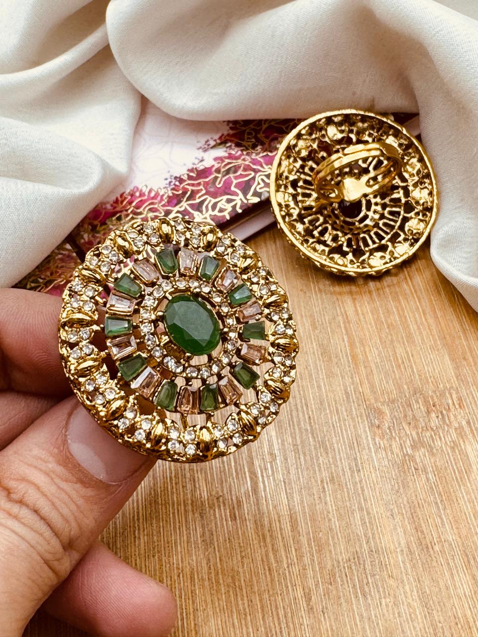 Turkish Round Adjustable Ring R-418