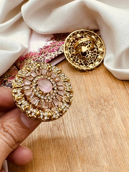 Turkish Round Adjustable Ring R-418