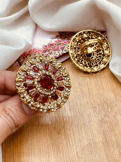 Turkish Round Adjustable Ring R-418