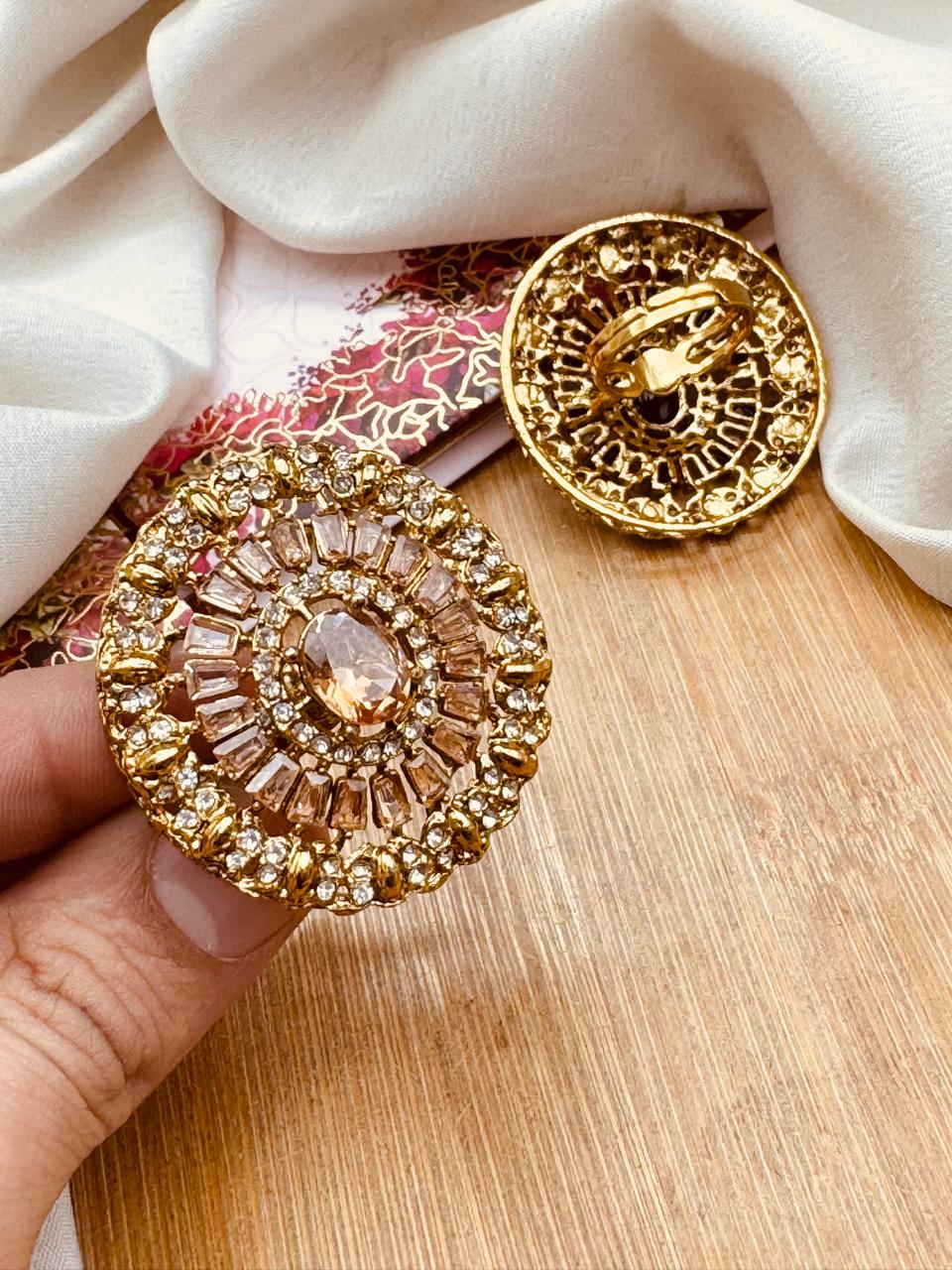 Turkish Round Adjustable Ring R-418