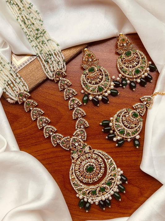 Zirconia Lona Mala set with Baali Tika ML-2018