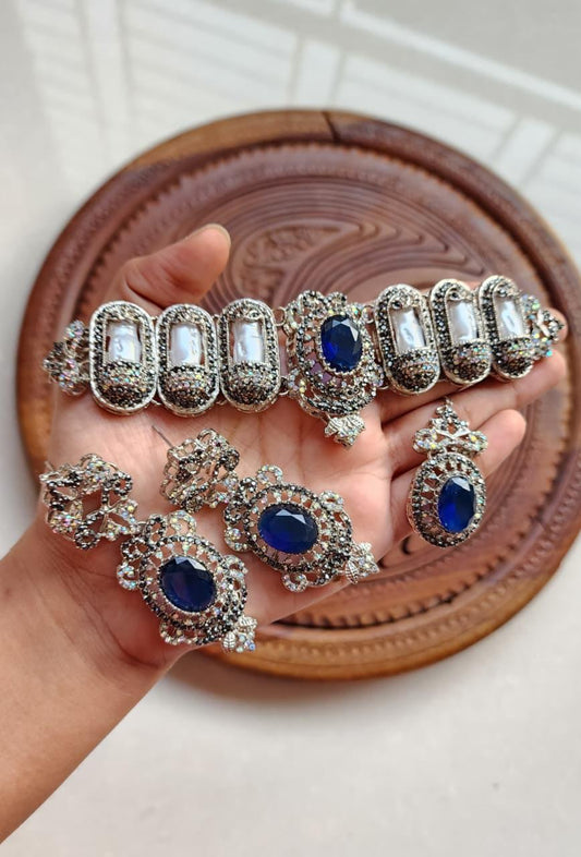 Doublet Stones Mother pearl Necklace set N-1034