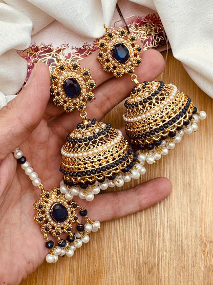 Nafeesa Jhumka Tika set E-3035