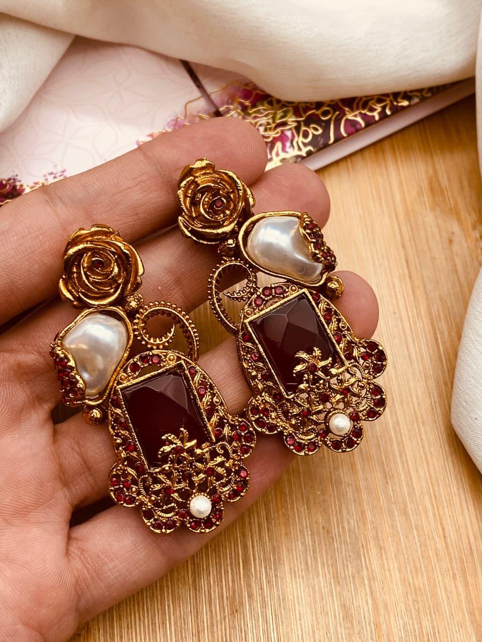 Turkish Mother Pearl Earrings E-3053