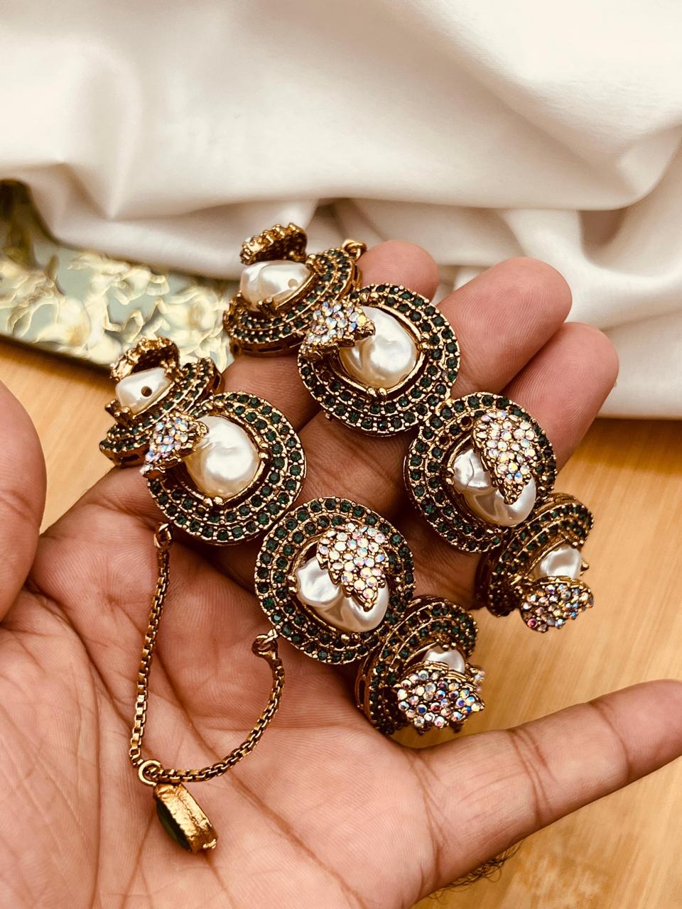 Turkish Mother Pearl Openable Bangles (pair)-2654 Nayab Jewellery