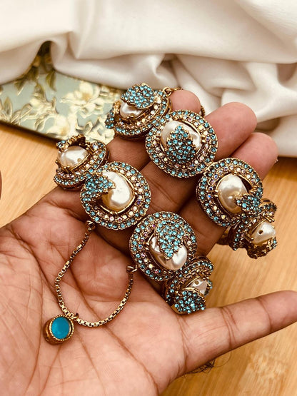 Turkish Mother Pearl Openable Bangles (pair)-2654 Nayab Jewellery