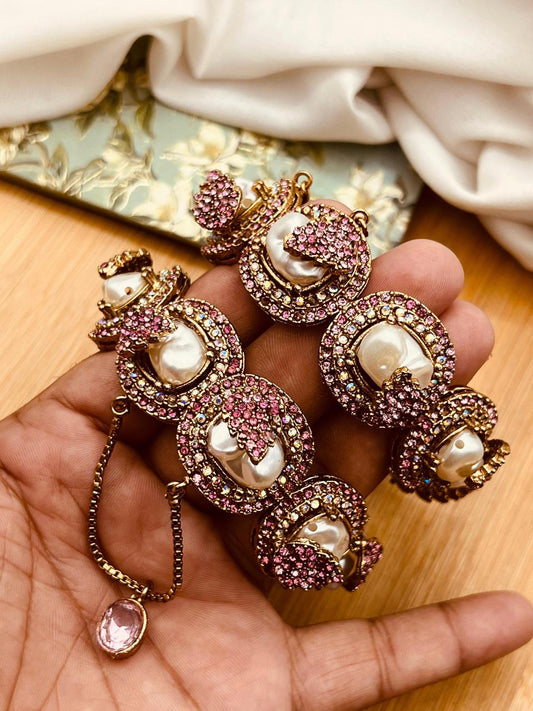 Turkish Mother Pearl Openable Bangles (pair)-2654 Nayab Jewellery