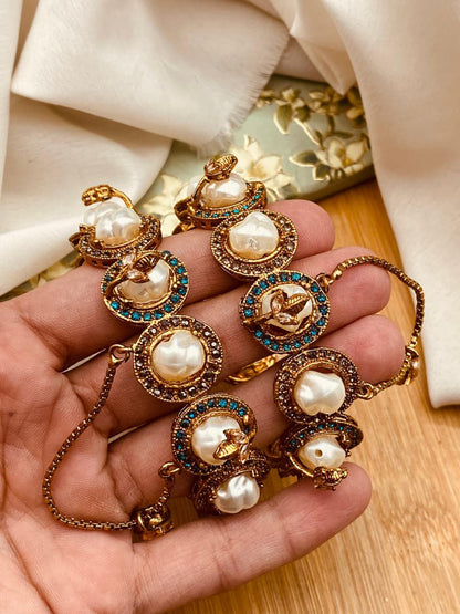 Mother Pearl Openable Bangles (pair)-2839