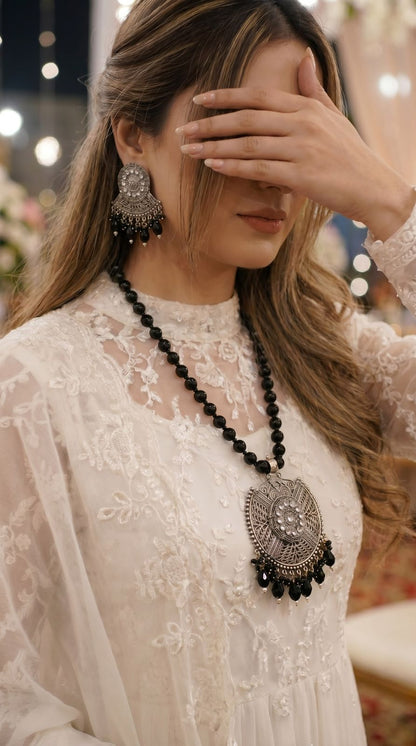 Rajhistani German Silver Mala set ML-2014