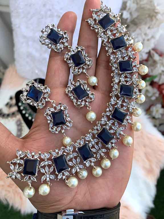 Yumna Zaidi Cubic Zirconia Necklace Set NJ-1428