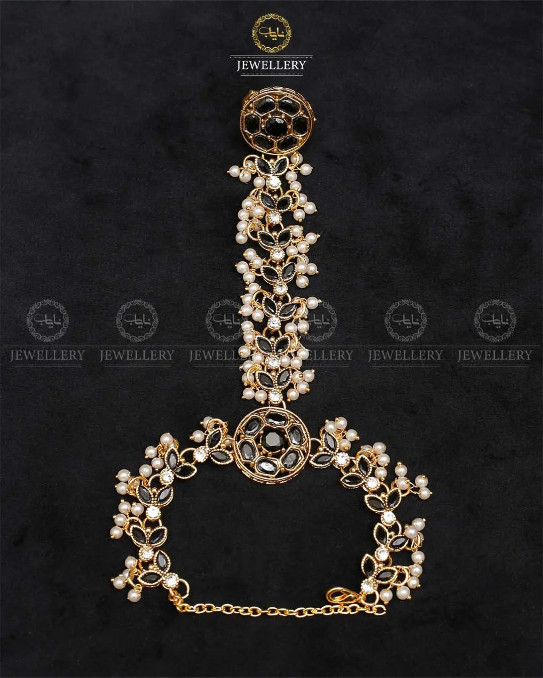 Zarcon Angla (Bracelet with Ring)-2213-Golden Nayab Jewellery