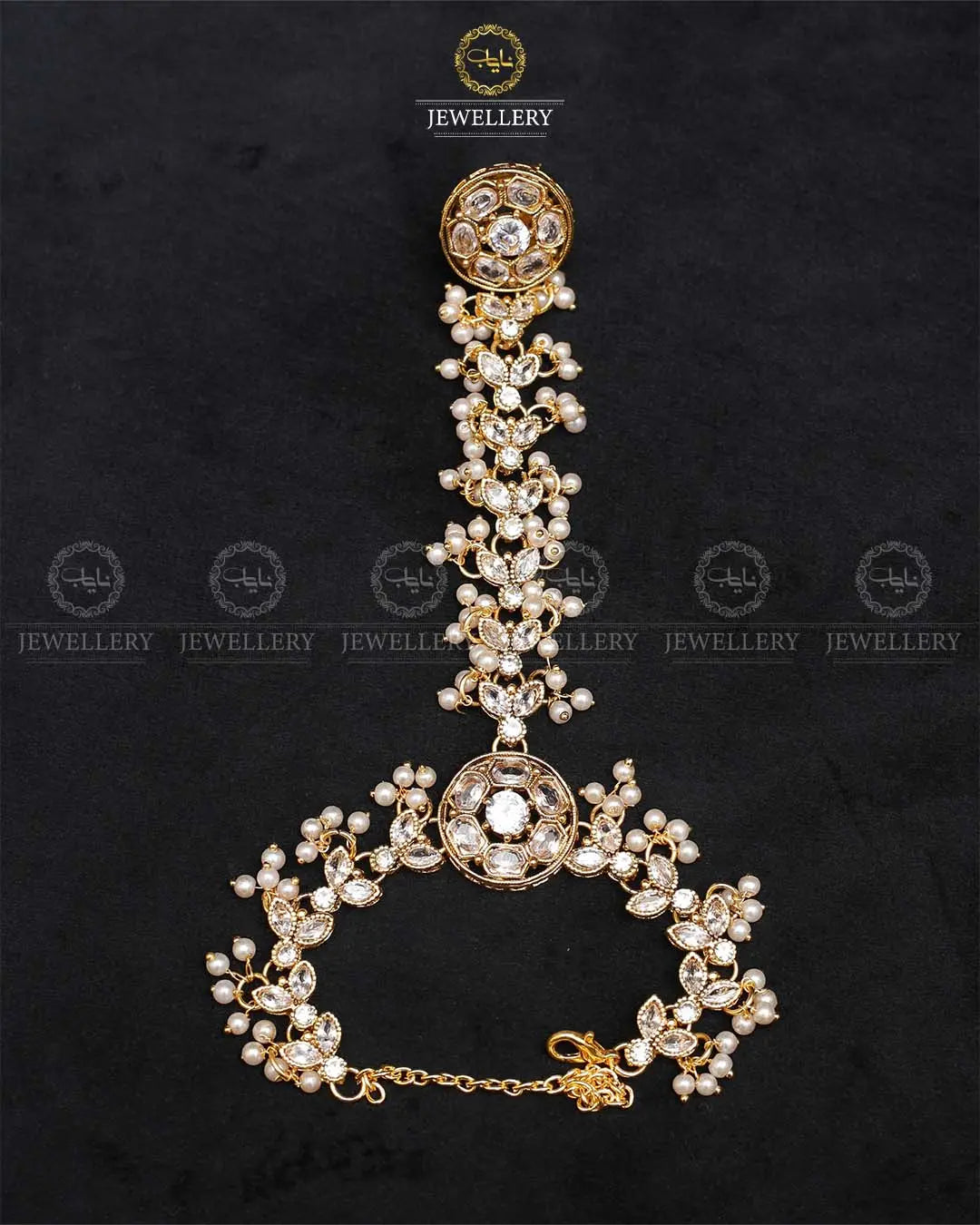 Zarcon Angla (Bracelet with Ring)-2213-Golden Nayab Jewellery