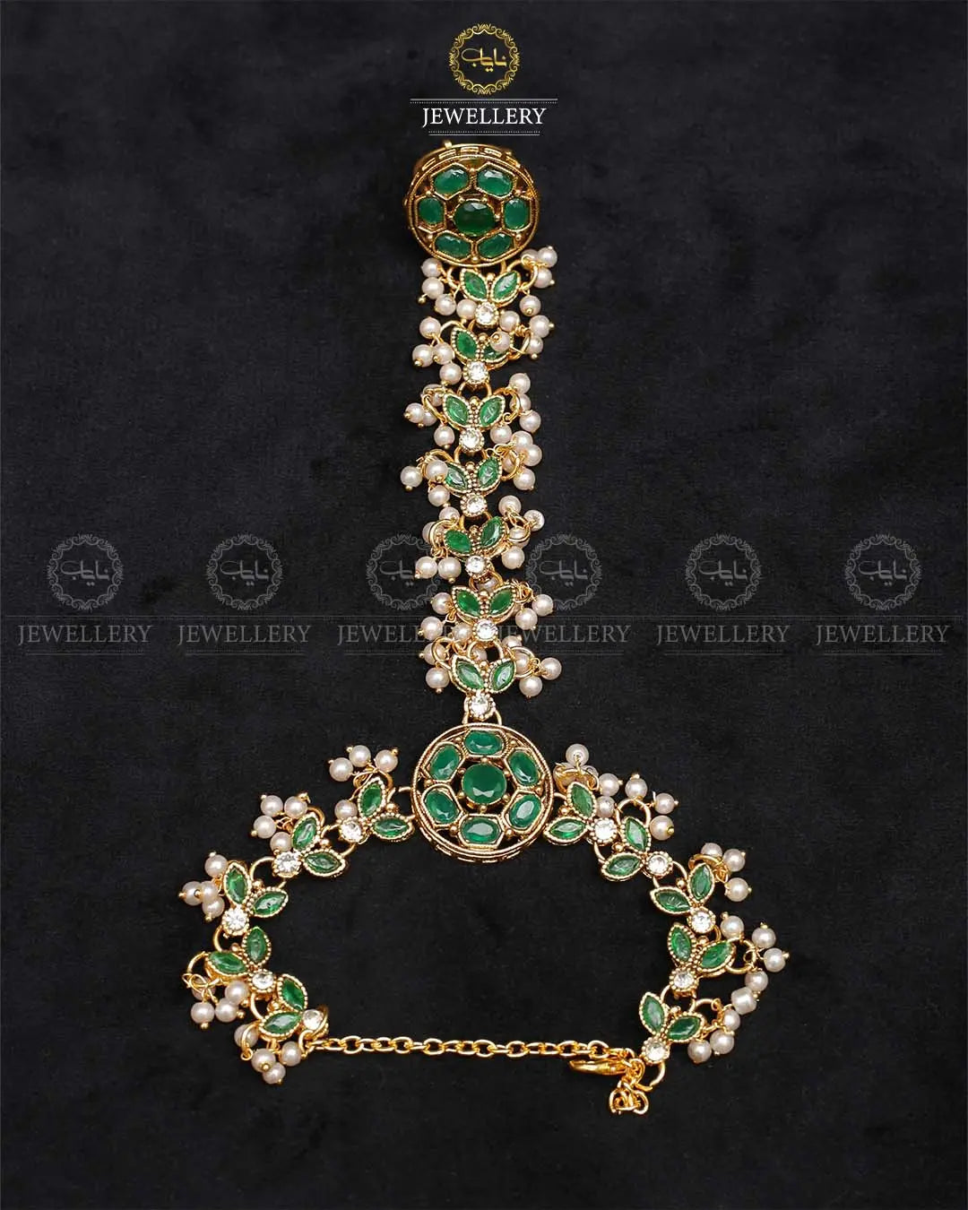 Zarcon Angla (Bracelet with Ring)-2213-Golden Nayab Jewellery