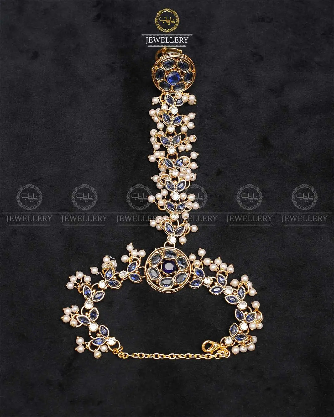 Zarcon Angla (Bracelet with Ring)-2213-Golden Nayab Jewellery