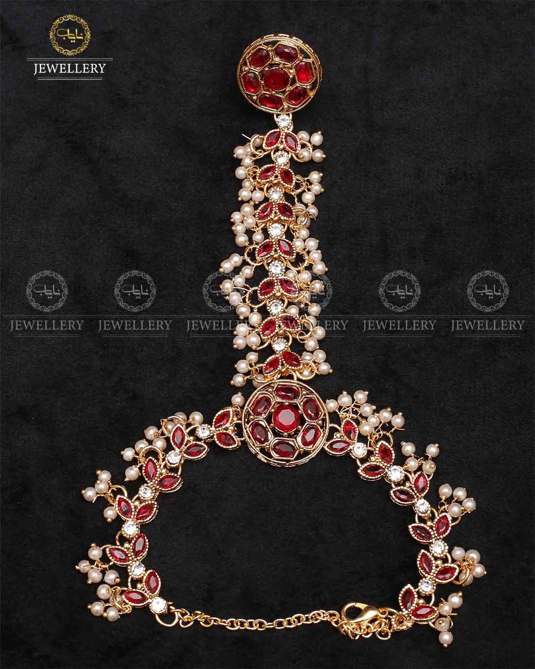 Zarcon Angla (Bracelet with Ring)-2213-Golden Nayab Jewellery