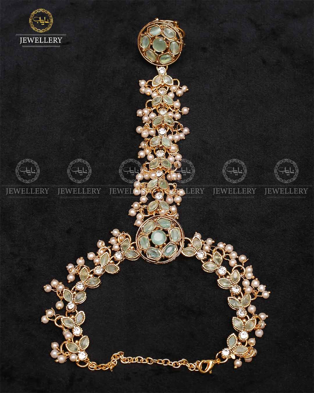 Zarcon Angla (Bracelet with Ring)-2213-Golden Nayab Jewellery