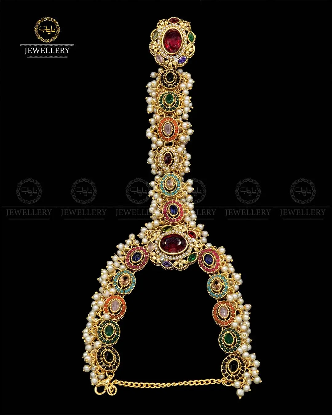 Zarcon Anja (Bracelet with Ring) NJ-1859-G Nayab Jewellery