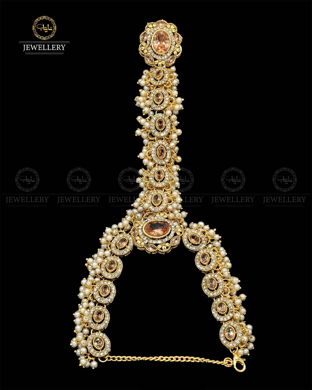 Zarcon Anja (Bracelet with Ring) NJ-1859-G Nayab Jewellery