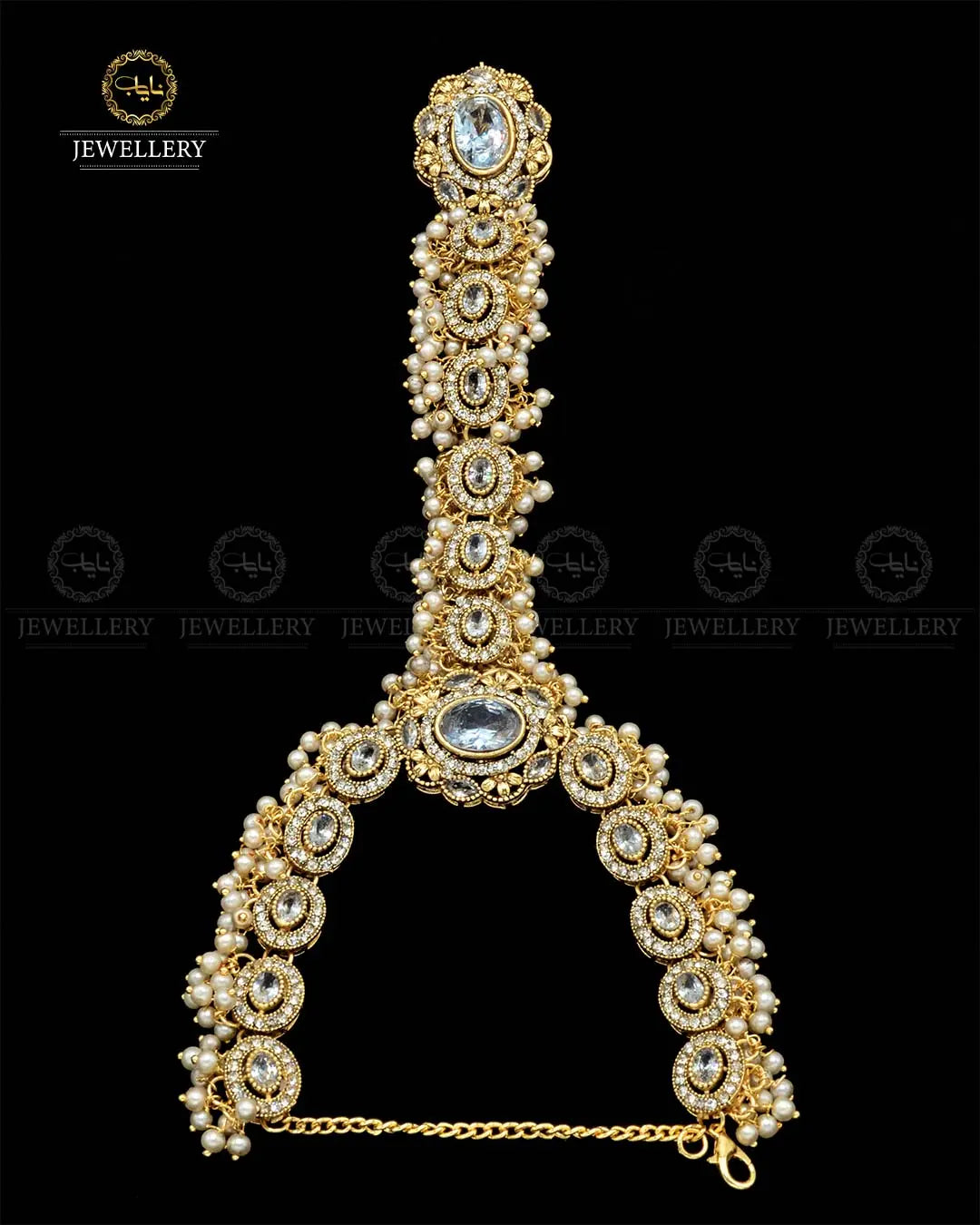 Zarcon Anja (Bracelet with Ring) NJ-1859-G Nayab Jewellery