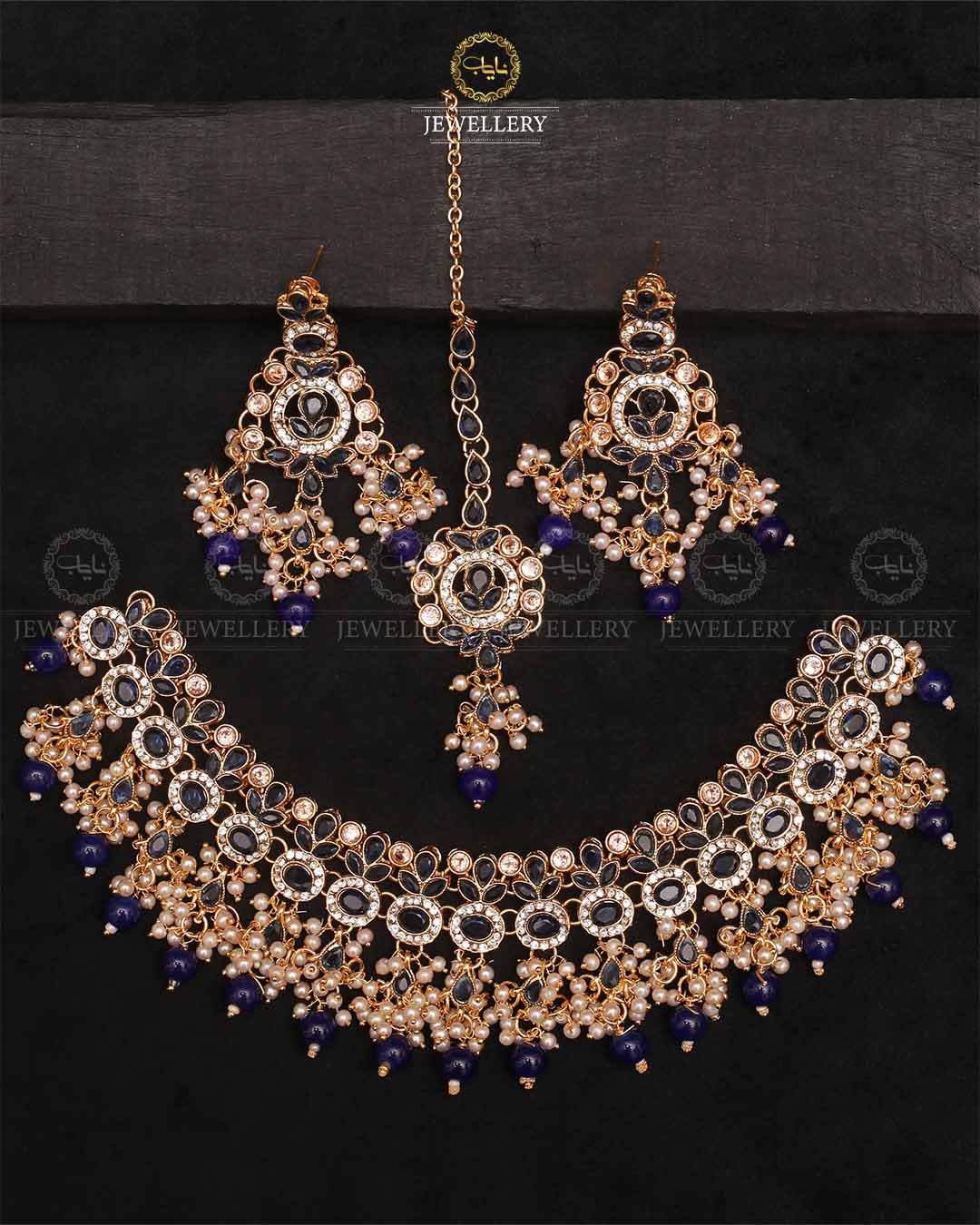 Zarcon Bridal Necklace Set  NJ-1747 -G Nayab Jewellery
