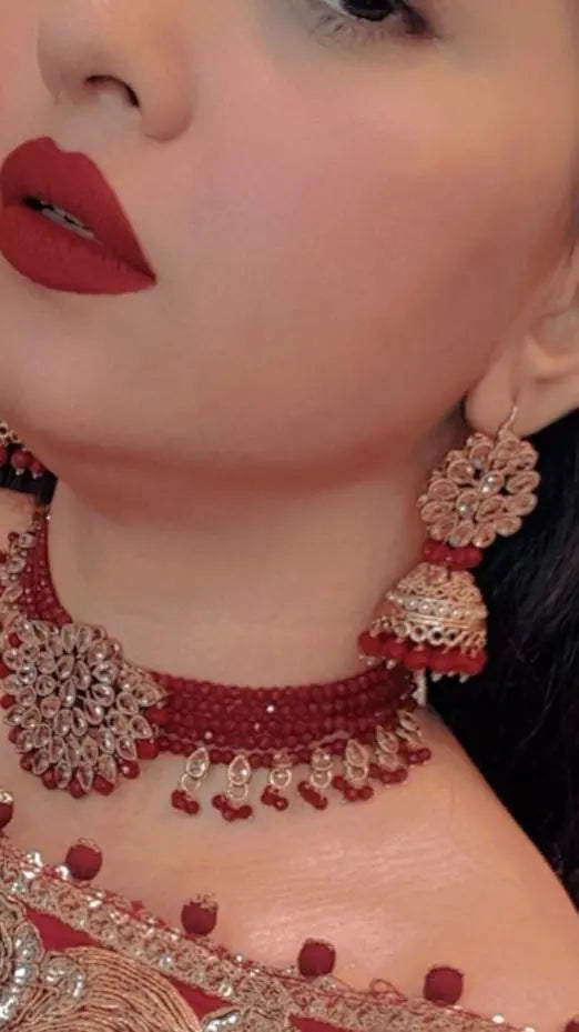 Zarcon Chokar with Jhumka & Long Tika -2031 Nayab Jewellery