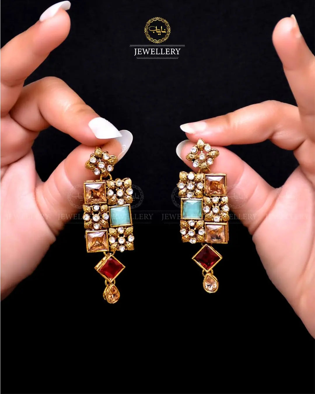 Zarcon Earrings  NJ-1754-G Nayab Jewellery