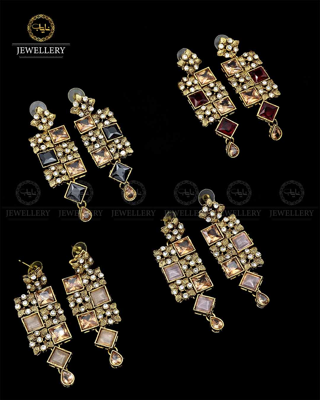 Zarcon Earrings  NJ-1754-G Nayab Jewellery