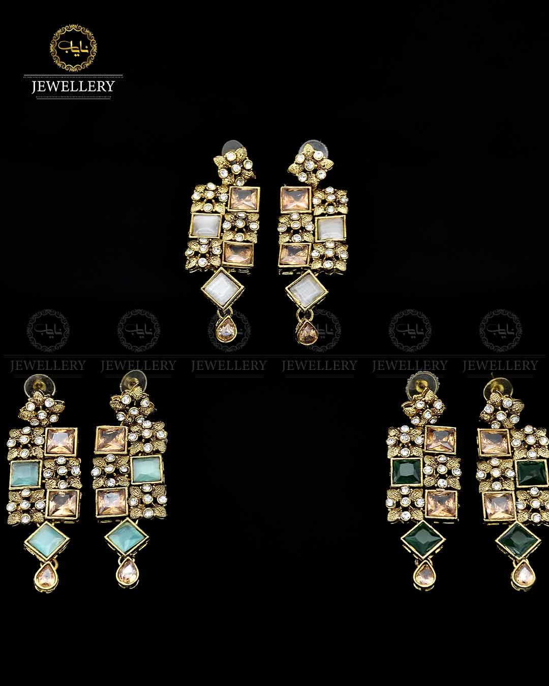 Zarcon Earrings  NJ-1754-G Nayab Jewellery