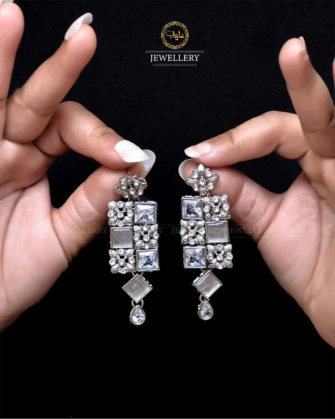 Zarcon Earrings  NJ-1754-Silver Nayab Jewellery