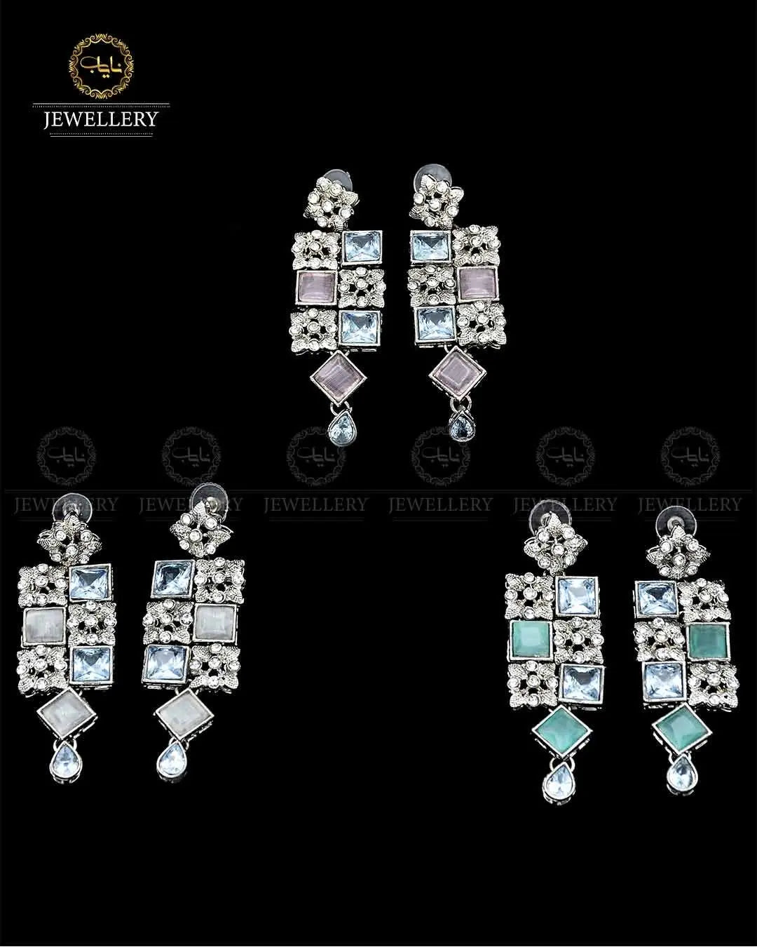 Zarcon Earrings  NJ-1754-Silver Nayab Jewellery