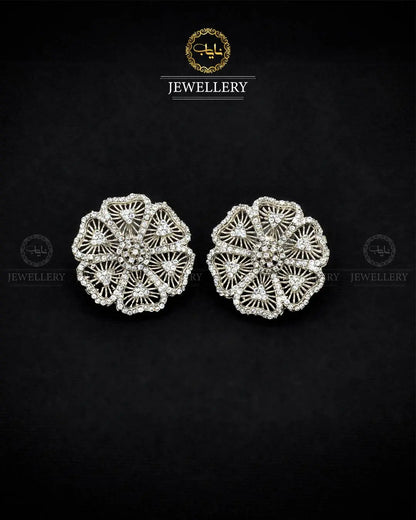 Zarcon Flower Tops NJ-1838-Silver Nayab Jewellery
