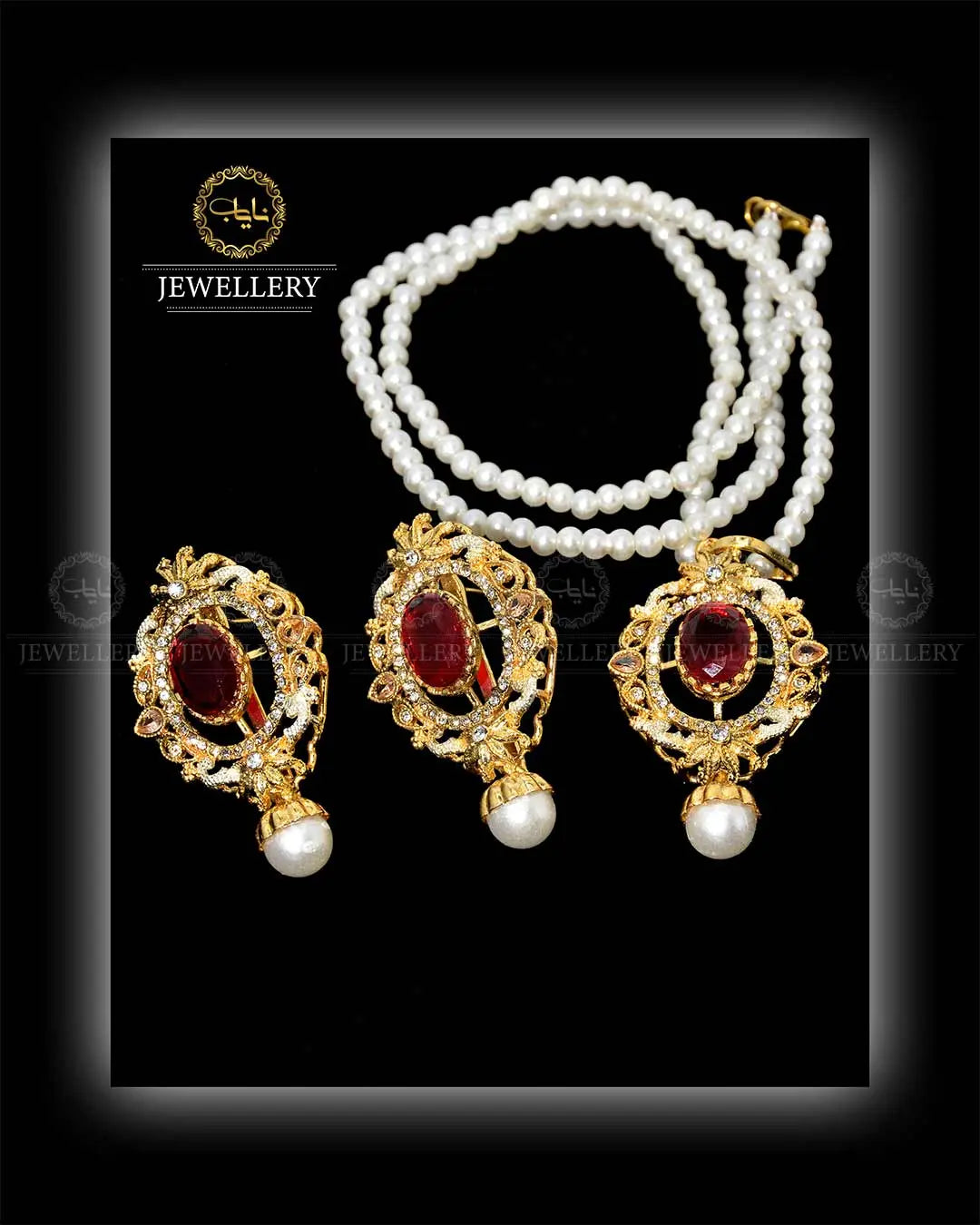 Zarcon Locket set with Mala NJ -1679 Nayab Jewellery