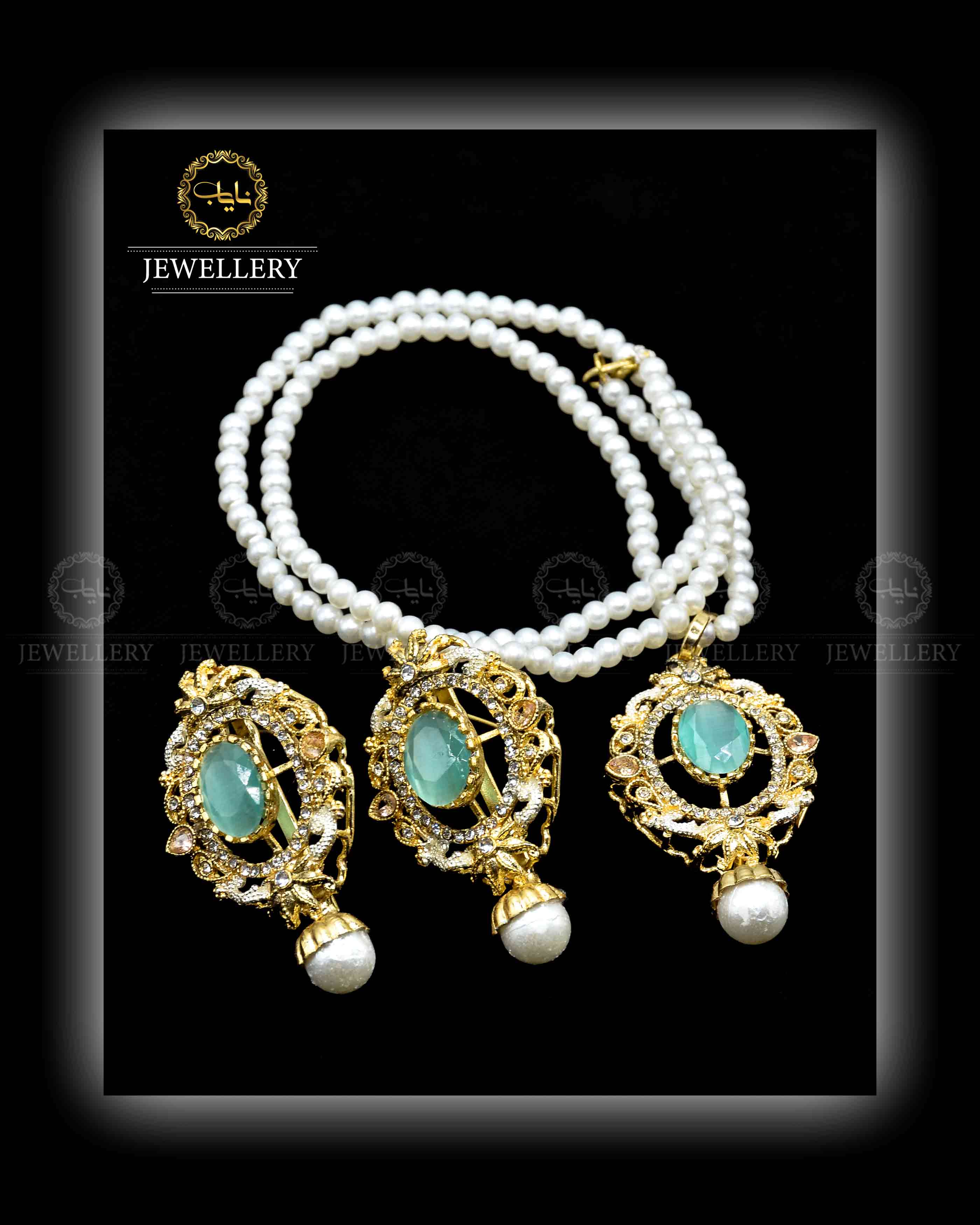 Zarcon Locket set with Mala NJ -1679 Nayab Jewellery