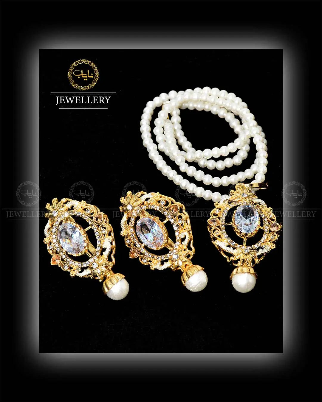 Zarcon Locket set with Mala NJ -1679 Nayab Jewellery