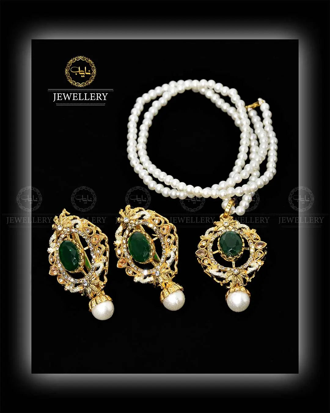 Zarcon Locket set with Mala NJ -1679 Nayab Jewellery