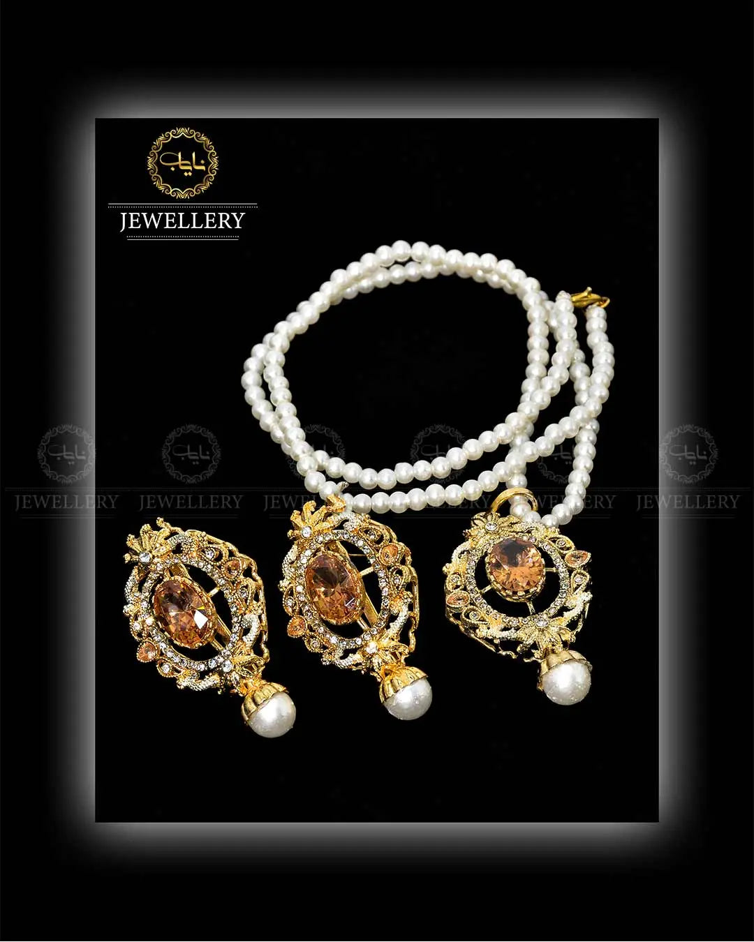 Zarcon Locket set with Mala NJ -1679 Nayab Jewellery