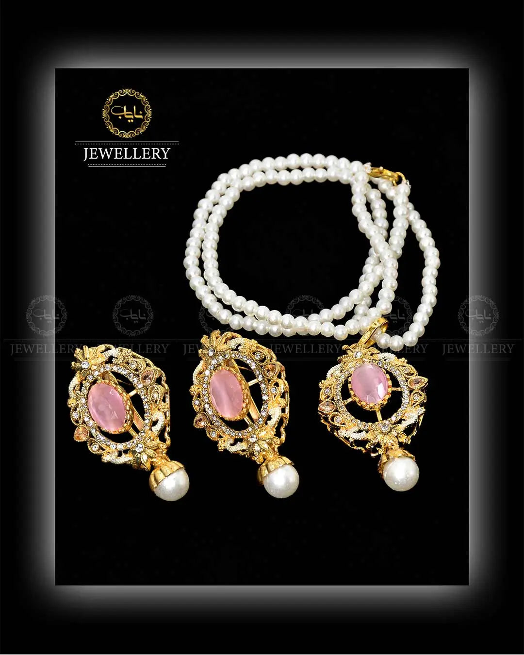 Zarcon Locket set with Mala NJ -1679 Nayab Jewellery