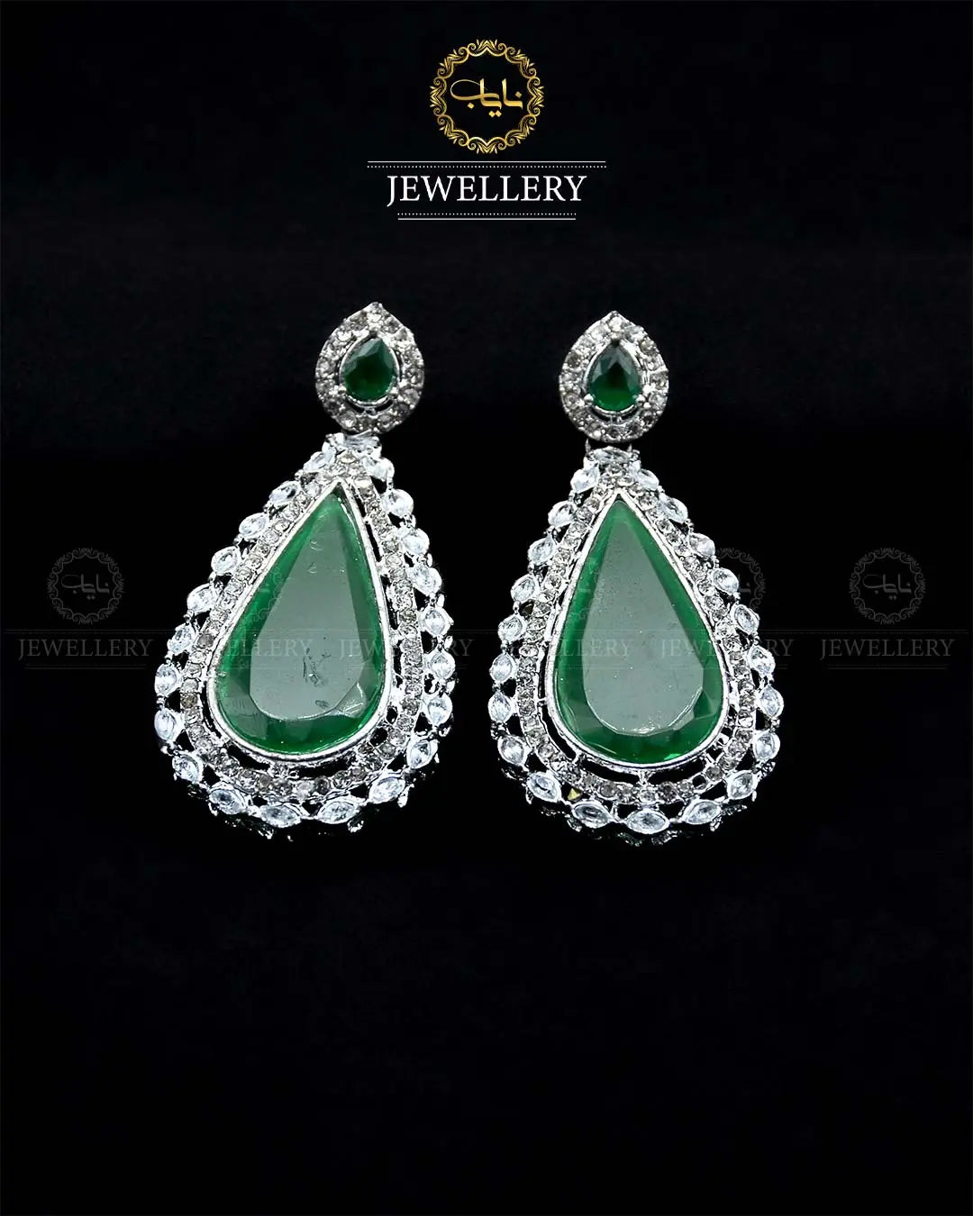 Zarcon Long Earrings NJ-1753 Nayab Jewellery