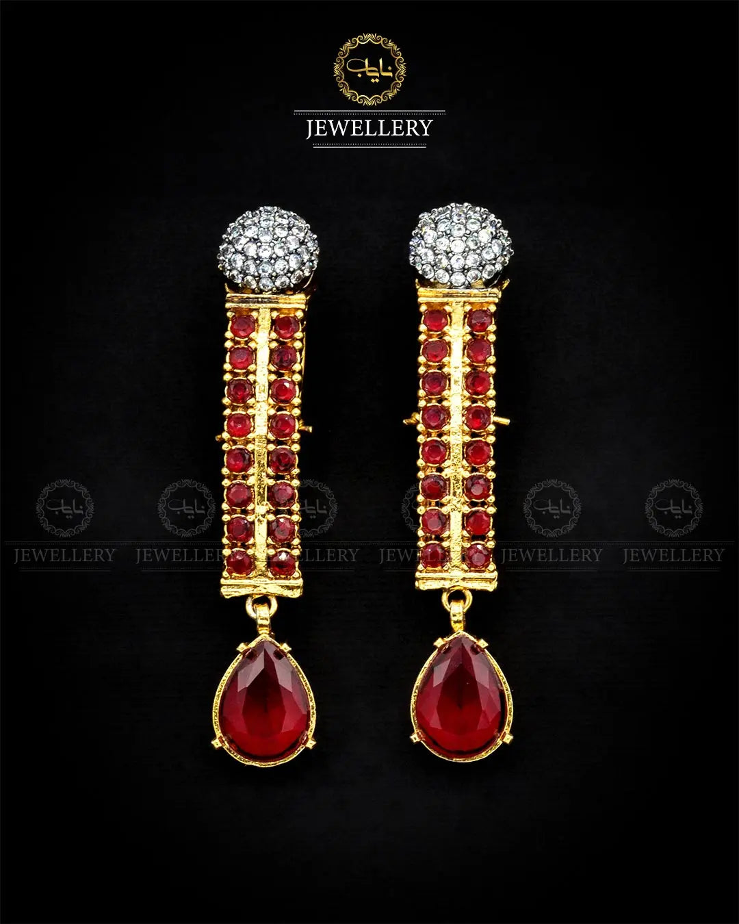 Zarcon Long Earrings NJ-1889 Nayab Jewellery