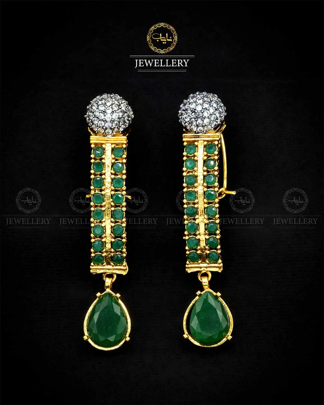 Zarcon Long Earrings NJ-1889 Nayab Jewellery