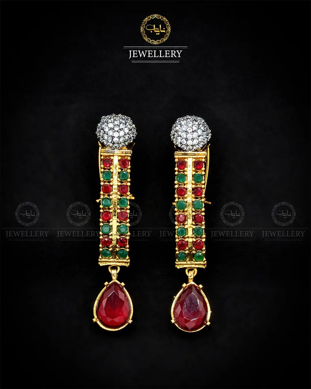 Zarcon Long Earrings NJ-1889 Nayab Jewellery