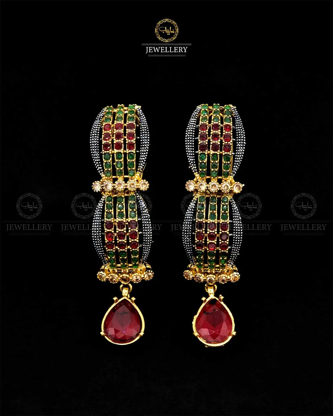 Zarcon Long Earrings NJ-1894 Nayab Jewellery