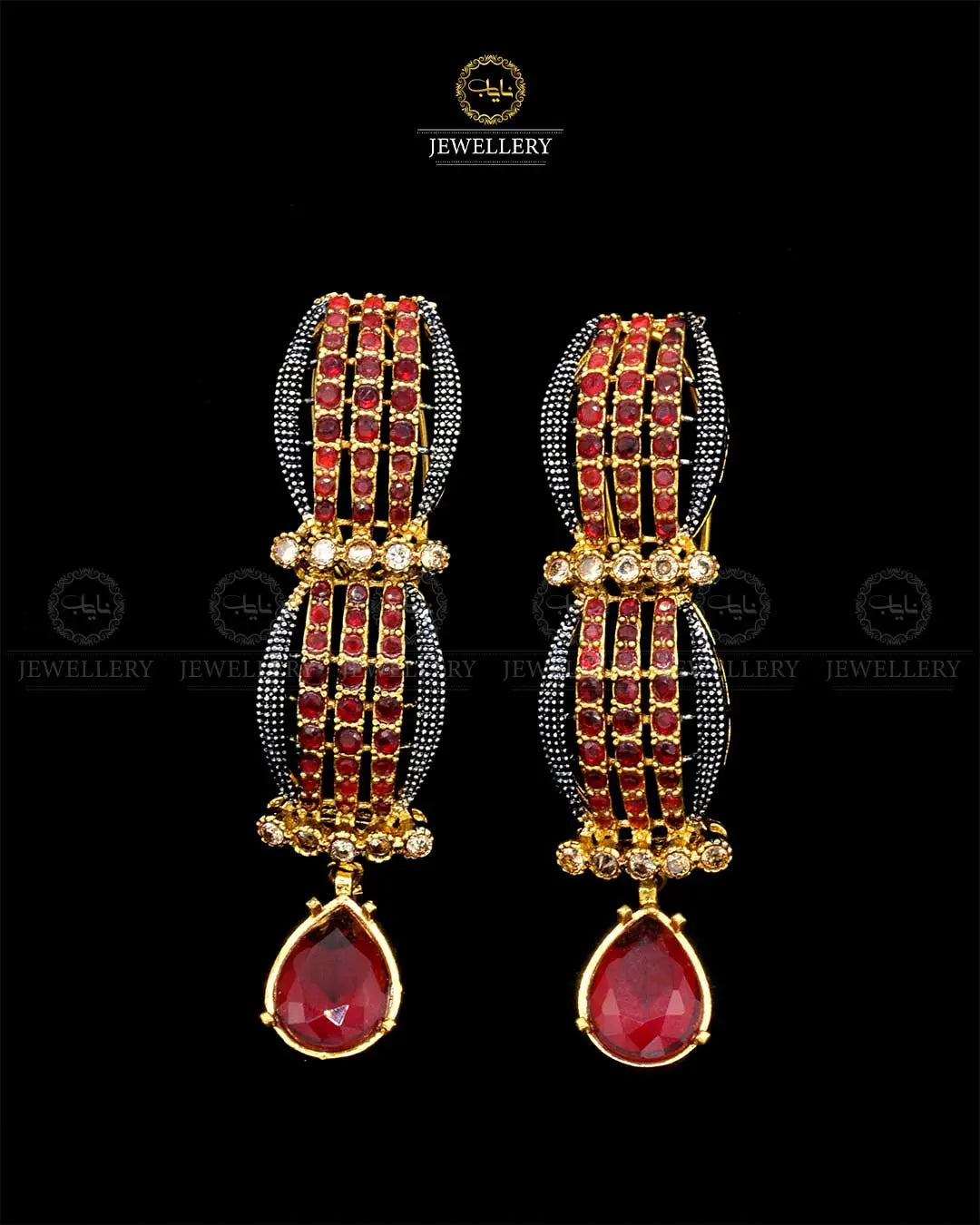 Zarcon Long Earrings NJ-1894 Nayab Jewellery